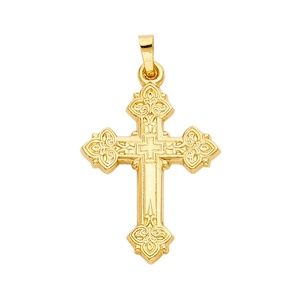 14K Yellow Gold  Religious Cross Pendant